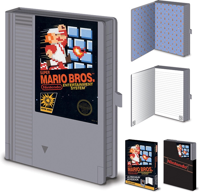 Super Mario Bros Cartridge A5 Premium Notebook