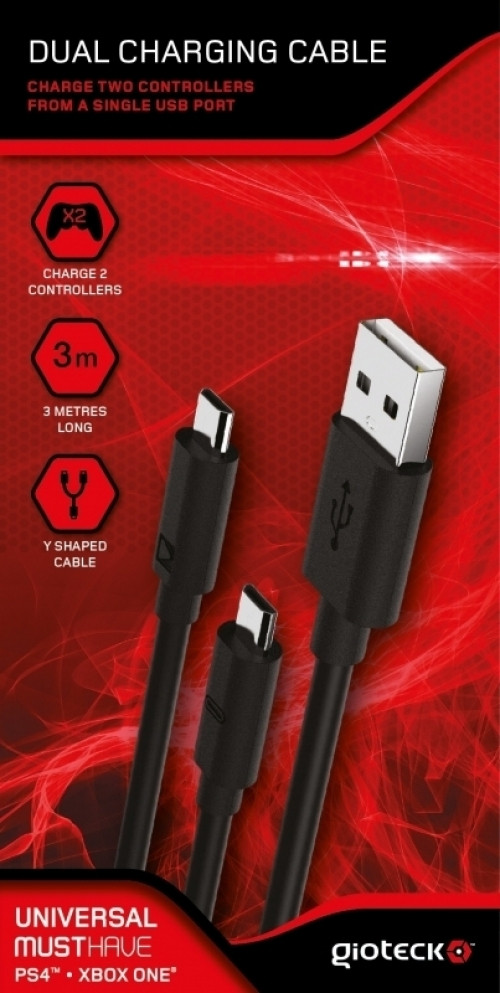Image of Gioteck Dual Play & Charge USB Cable