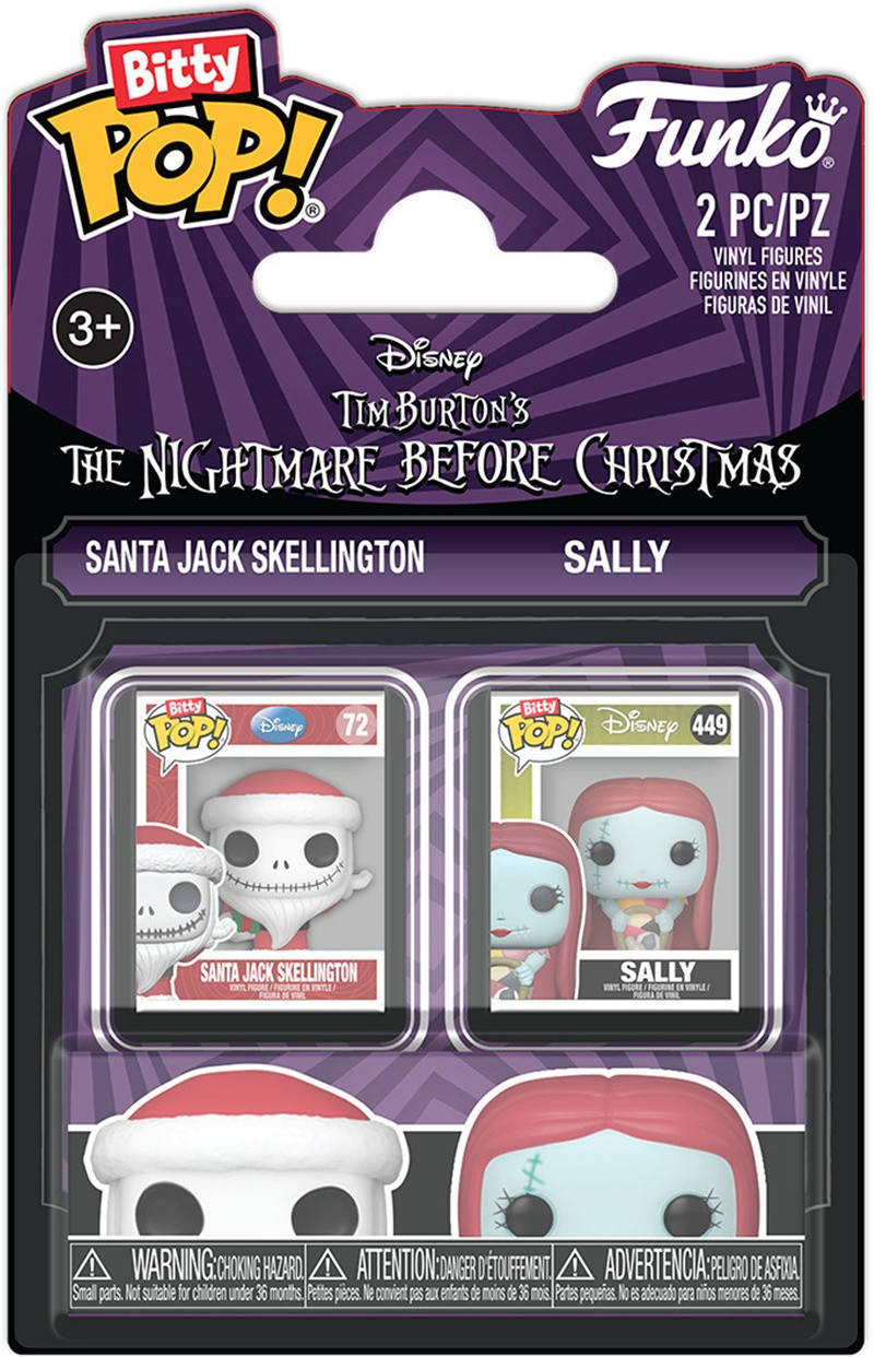 Disney The Nightmare Before Christmas Funko Bitty Pop! 2-Pack: Santa Jack Skellington & Sally
