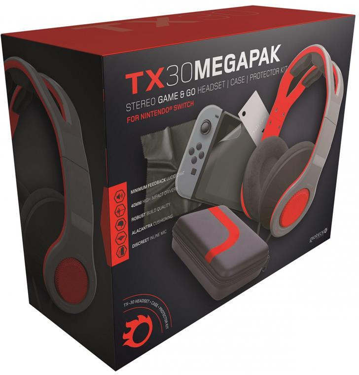 Gioteck TX30 Headset - Switch - Zwart & Rood