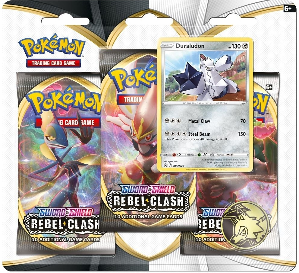 Pokemon TCG Sword & Shield Rebel Clashs 3 Booster Pack - Duraludon