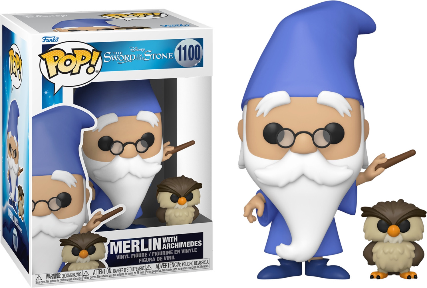 Disney The Sword in the Stone Pop Vinyl Merlin with Archimedes (1100)