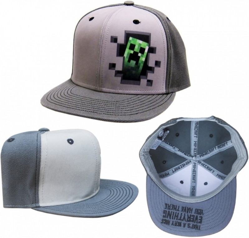 Image of Minecraft Creeper Grey Snapback Cap
