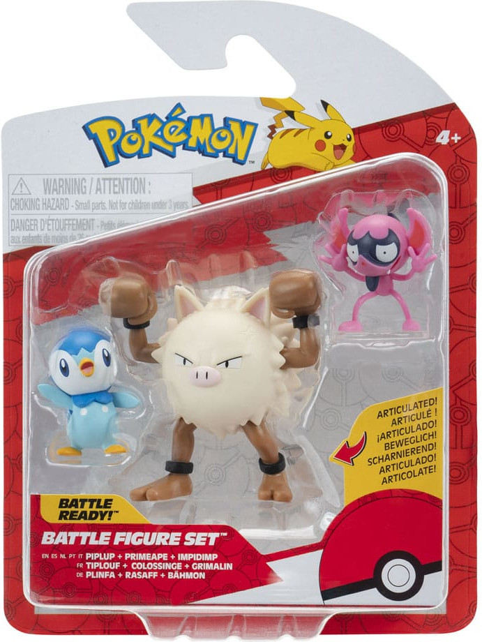 Pokemon Battle Figure Pack - Impidimp, Piplup & Primape afbeelding