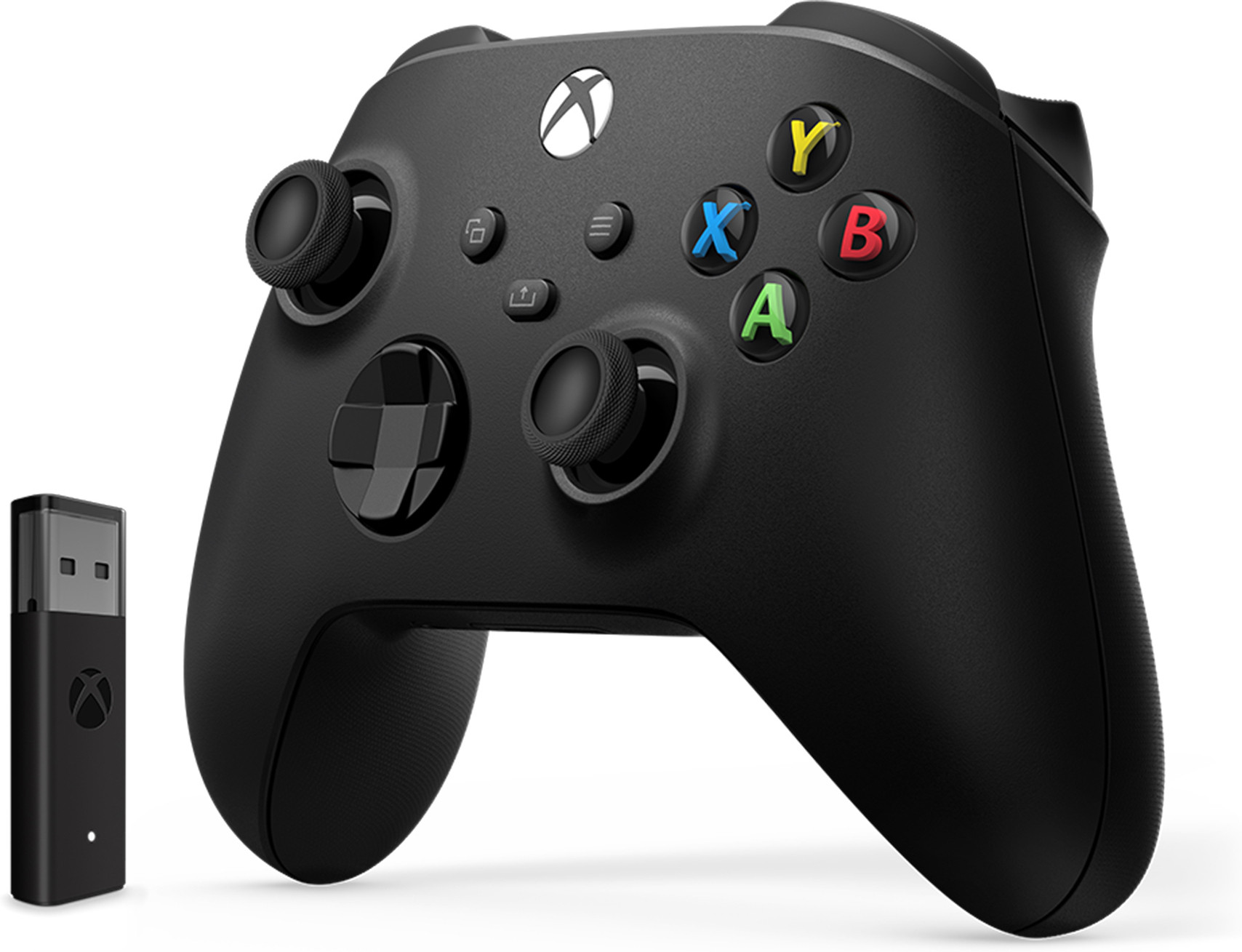 Xbox Wireless Controller - Carbon Black + Wireless Adapter for Windows