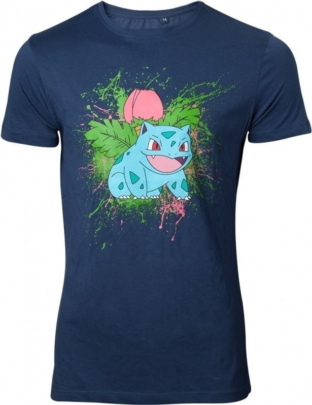 Image of Pokémon - Navy Ivysaur Splatter T-shirt