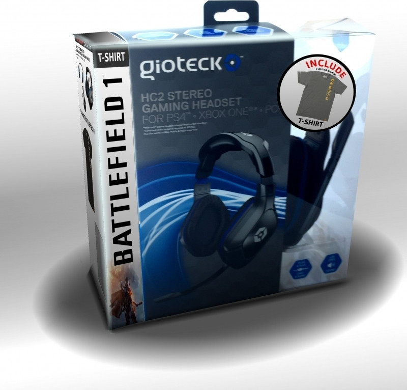 Image of Gioteck HC2 Wired Stereo Headset + Battlefield 1 T-Shirt