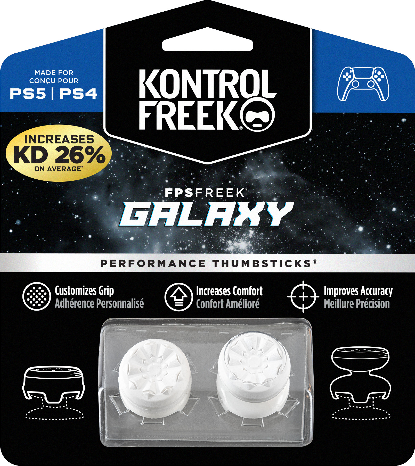 KontrolFreek FPS Freek Galaxy Thumbsticks - PS5/PS4 - Wit
