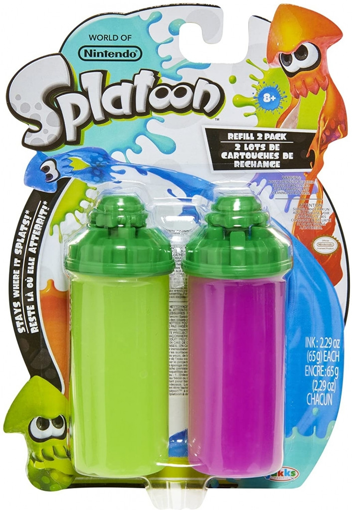 World of Nintendo - Splatoon Splatter Shot Ink Blaster Soaker Refill 2-Pack (Green/Purple)