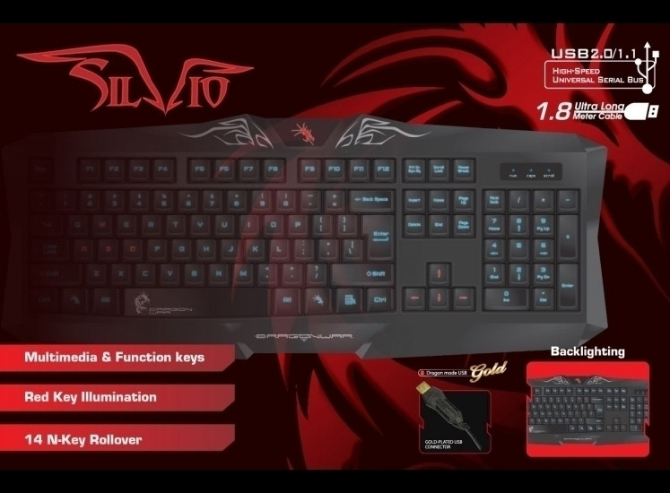Image of Dragon War Silvio Gaming Keyboard (qwerty)