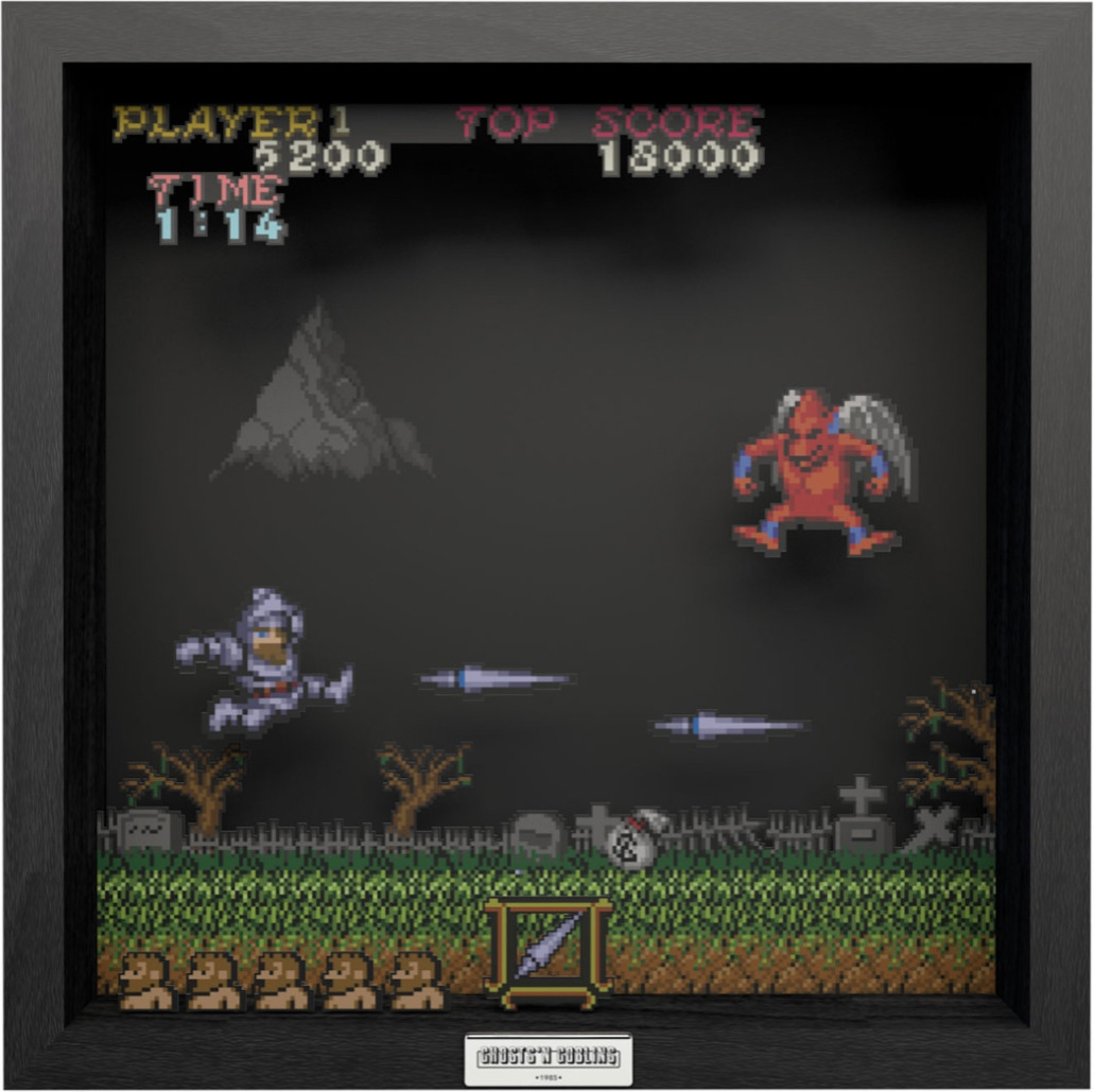 Pixel Frame - Ghost N' Goblins - The Red Arremer (23cm x 23cm) afbeelding