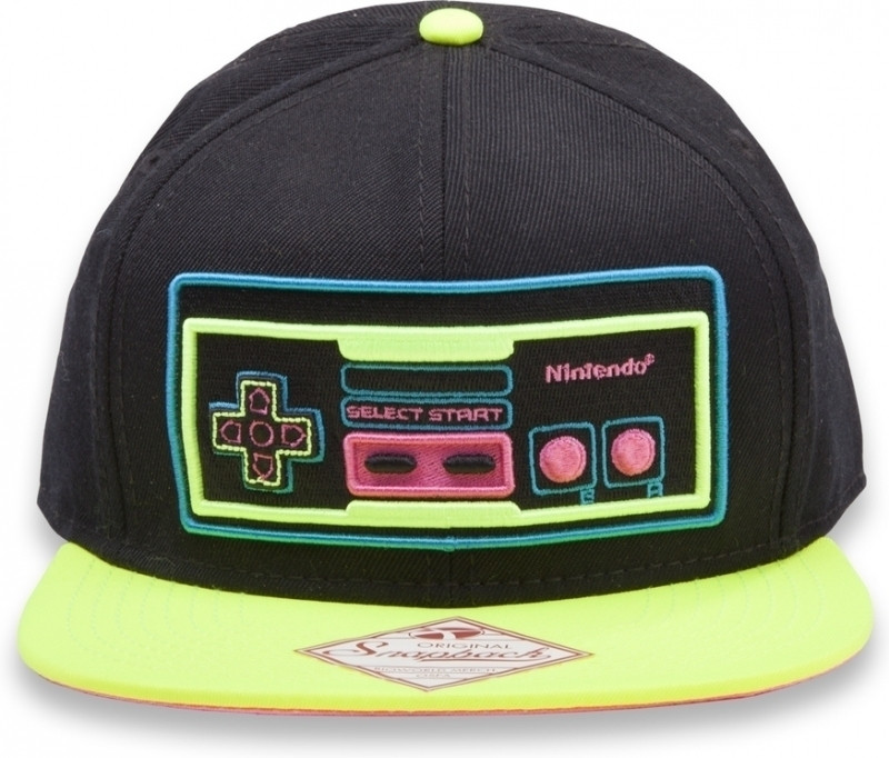 Image of Nintendo Controller Neon Snapback Cap with Yellow Bill