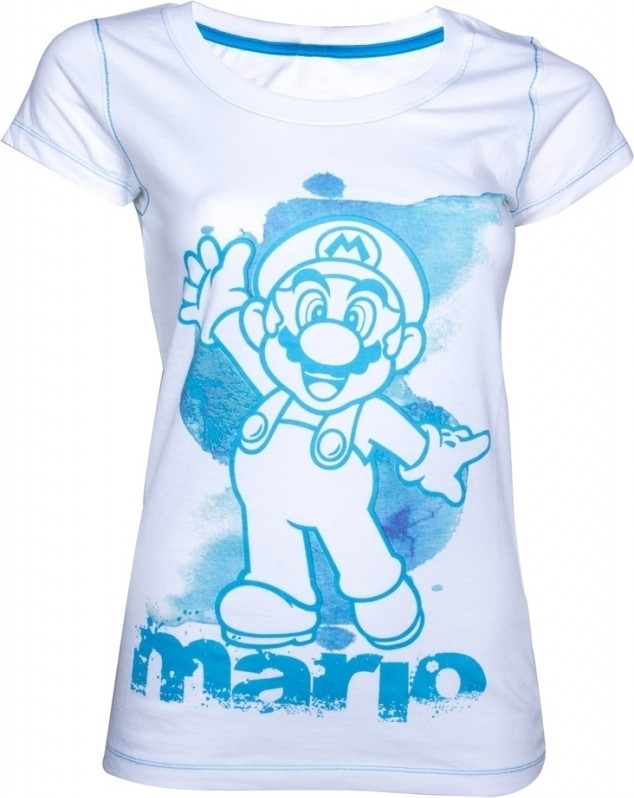 Image of Super Mario T-Shirt White/Blue Women
