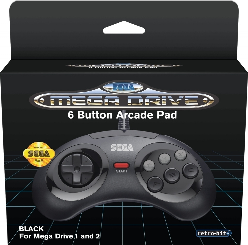 Retro-Bit - SEGA Mega Drive 6-Button Classic Controller (Black)