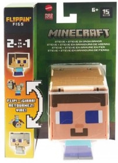 Minecraft Flippin' Figs Figure - Steve & Iron Armor Steve