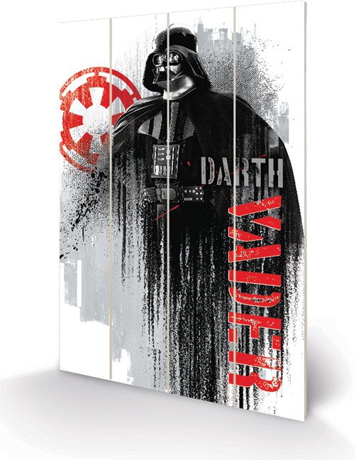 Wooden Art - Star Wars Rogue One (Darth Vader Grunge) 59x40cm
