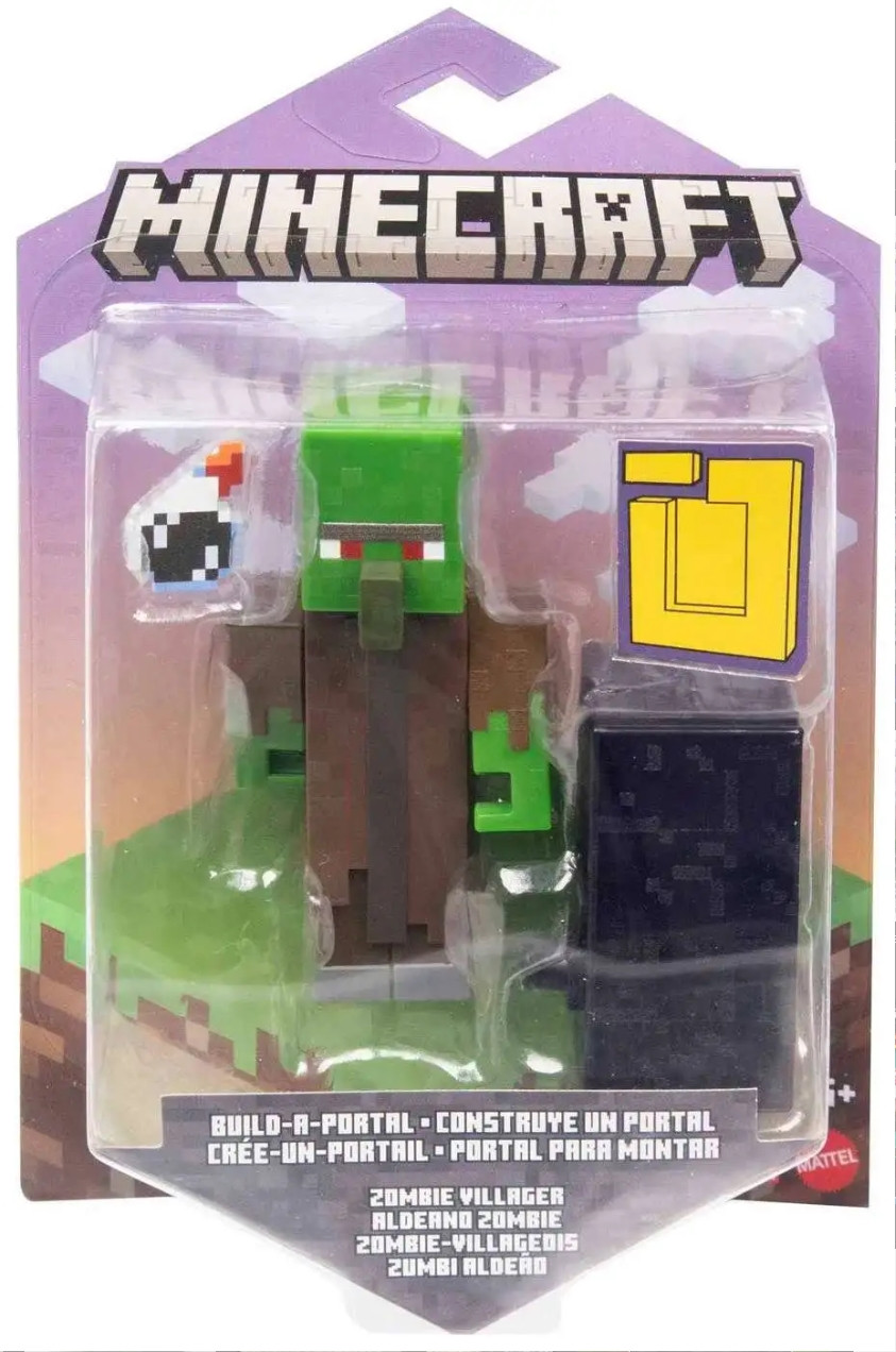 Minecraft 8cm Nether Portal Figure - Zombie Villager