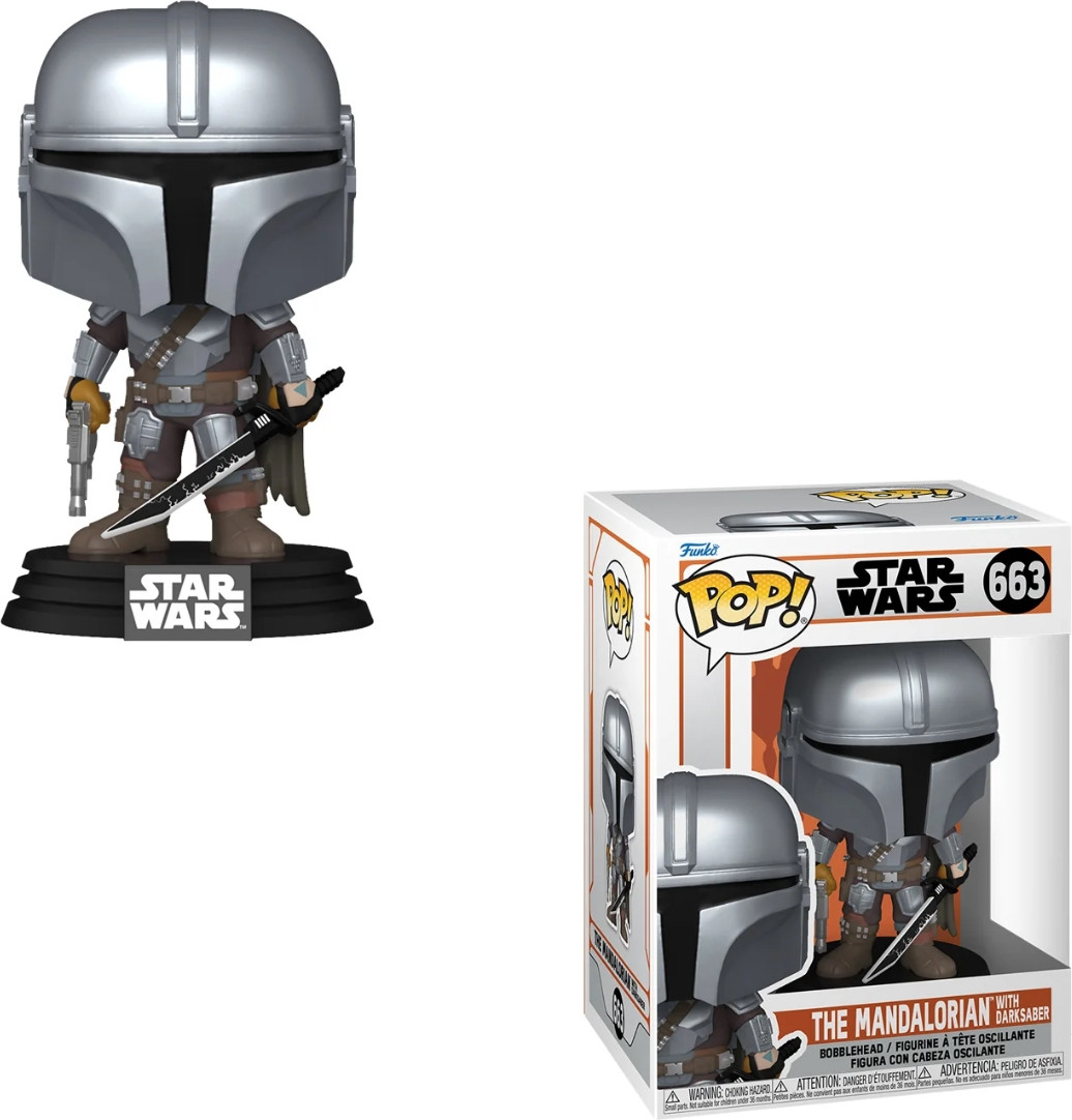 Star Wars Funko Pop Vinyl: The Mandalorian with Darksaber afbeelding