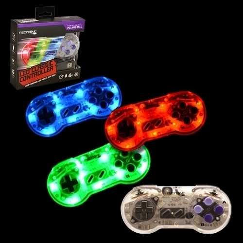 SNES Style USB Controller (Blue/Red/Green LED)