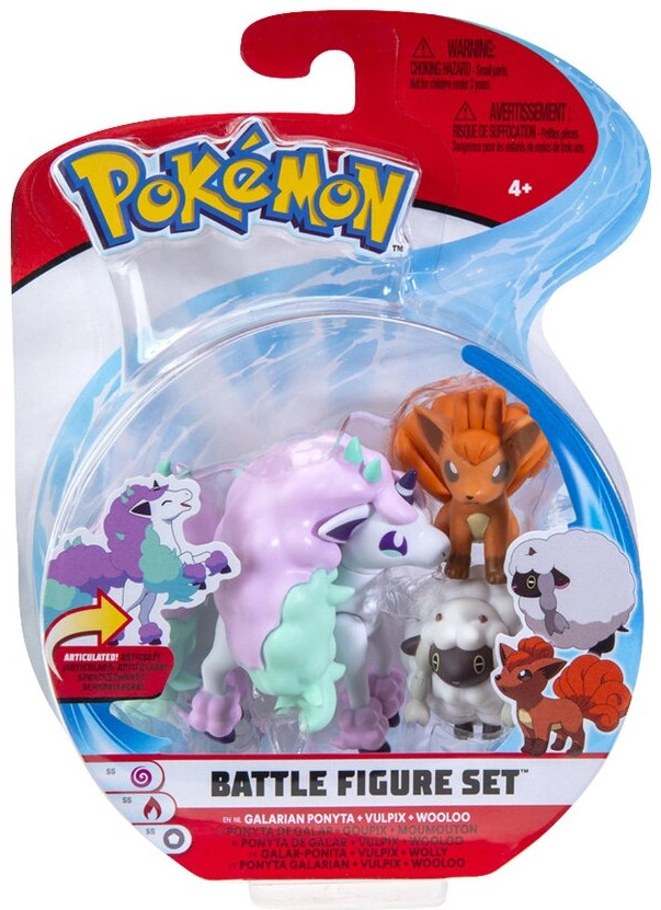 Pokemon Battle Figure Pack - Galarian Ponyta, Vulpix, Wooloo