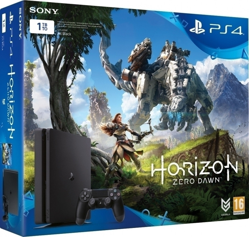 Image of Playstation 4 Slim (Black) 1TB + Horizon Zero Dawn + 3 maanden PS Plus (+ Uncharted 4)