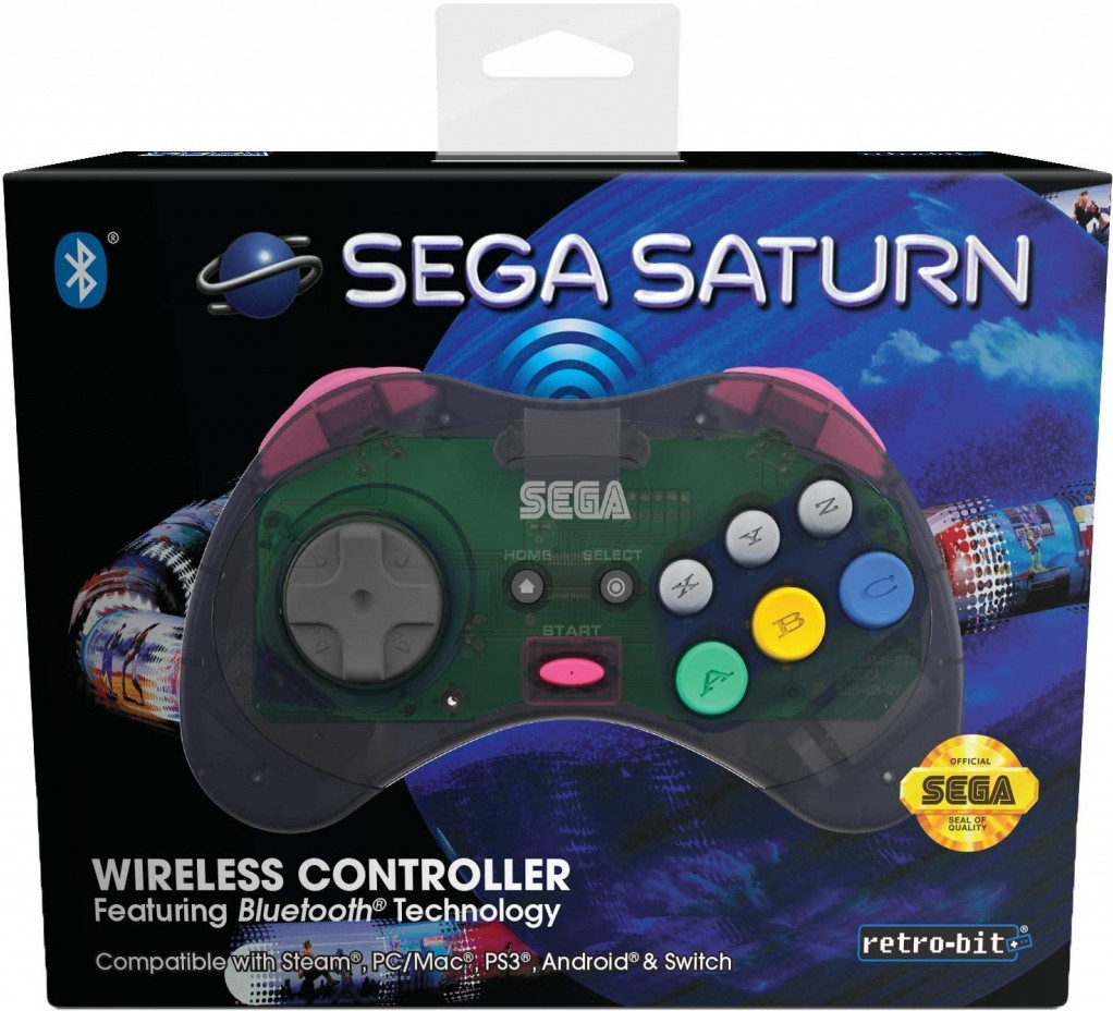 Retro-Bit SEGA Saturn Bluetooth Gamepad (Grey)