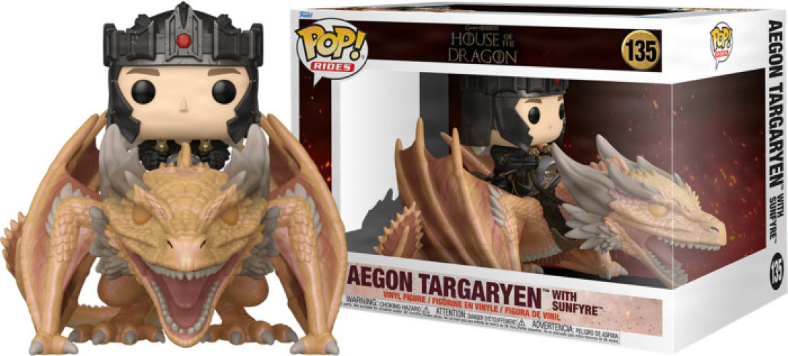 Game of Thrones: House of the Dragon Funko Pop Vinyl: Aegon Targaryen with Sunfyre afbeelding