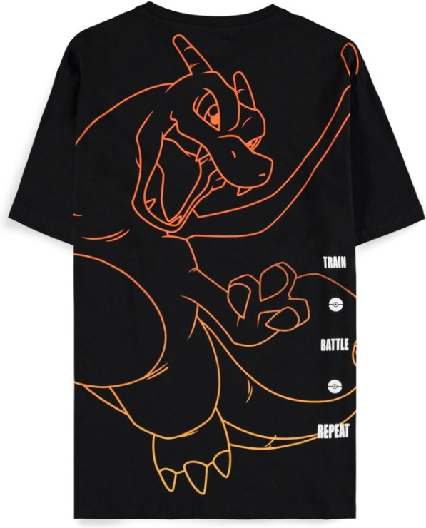 Pokémon Heren Tshirt -S- Charizard Zwart