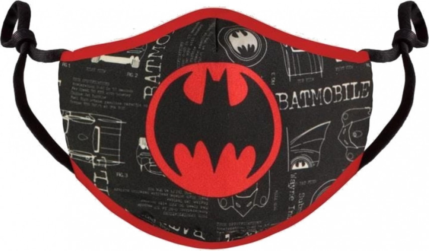 Batman - Black&Red Adjustable Shaped Face Mask (1 Pack)