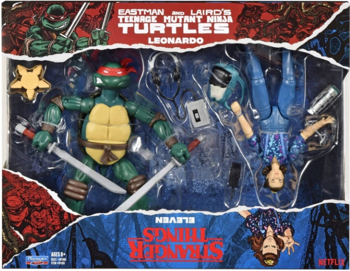 Teenage Mutant Ninja Turtles & Stranger Things Action Figure Double Pack - Leonardo & Eleven
