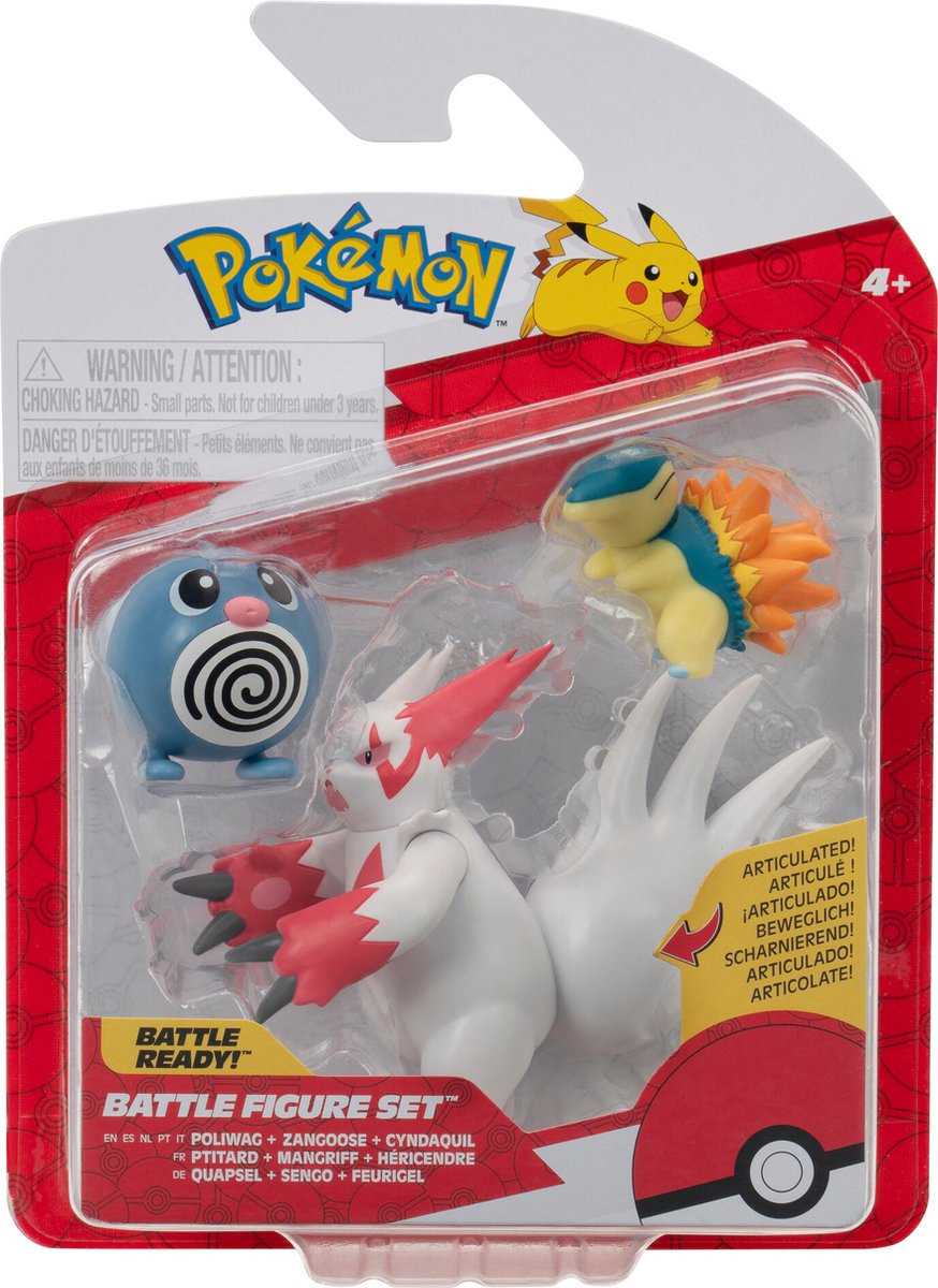 Pokemon Battle Figure Pack - Poliwag, Zangoose & Cyndaquil afbeelding