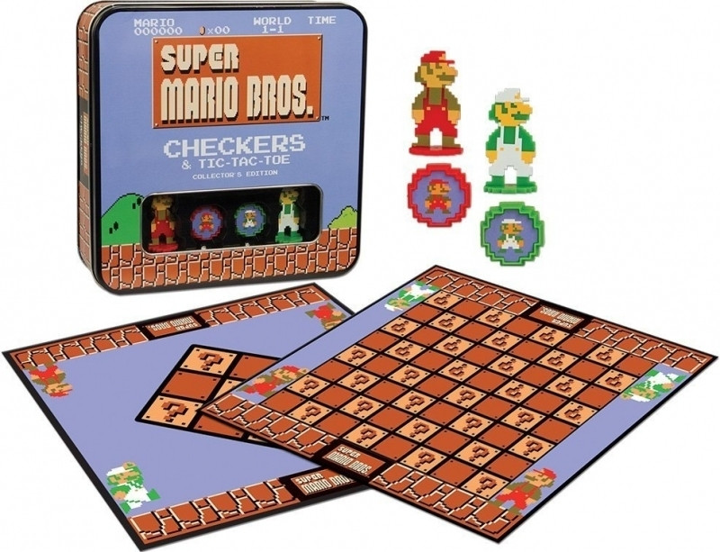 Image of Super Mario Bros Checkers & Tic-tac-toe Collectors Game Set