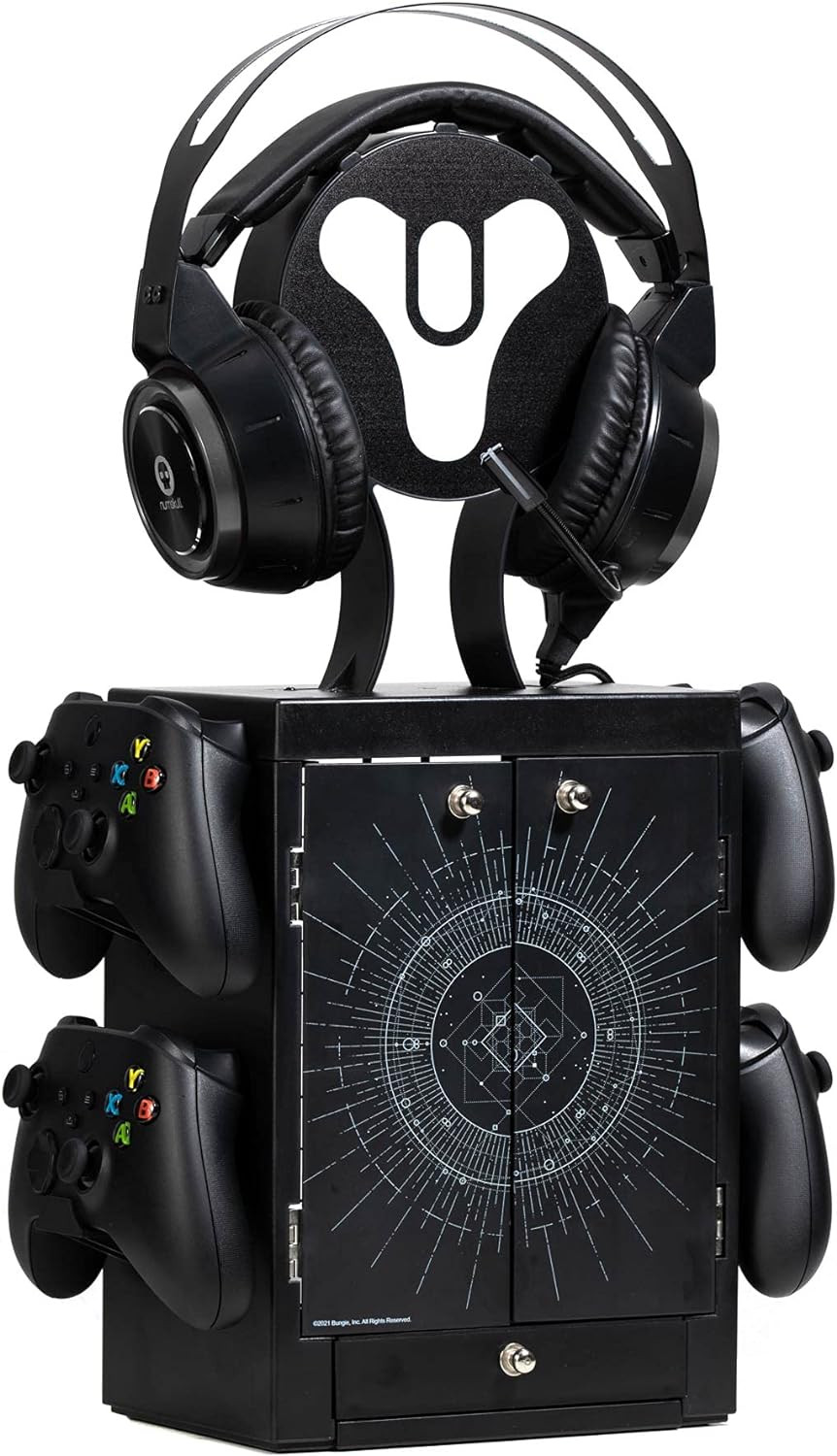 Numskull Officiele Destiny Logo Luxe Gaming Storage Locker voor 4 Controllers - 10 Games - Koptelefoon
