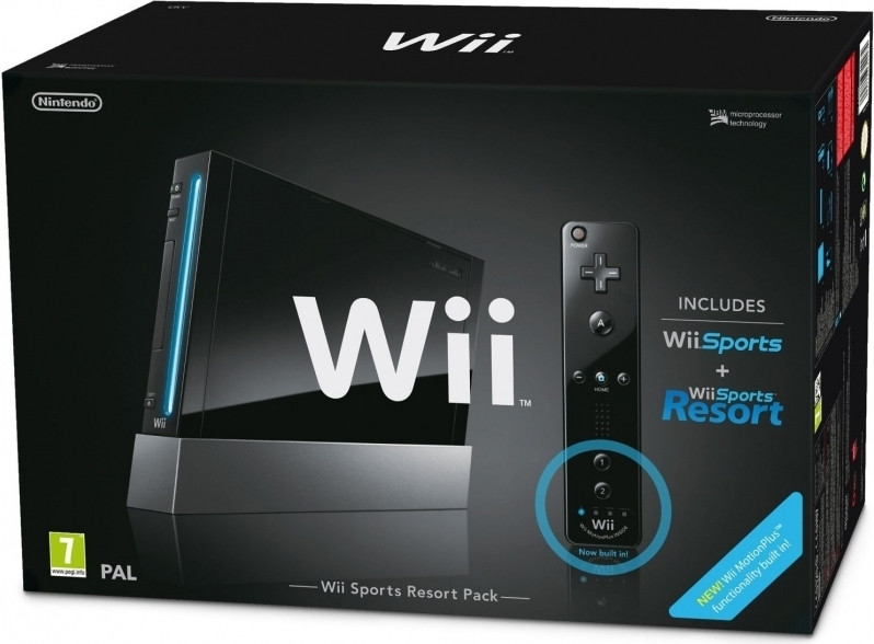 Nintendo Wii (Black) + Sports Resort