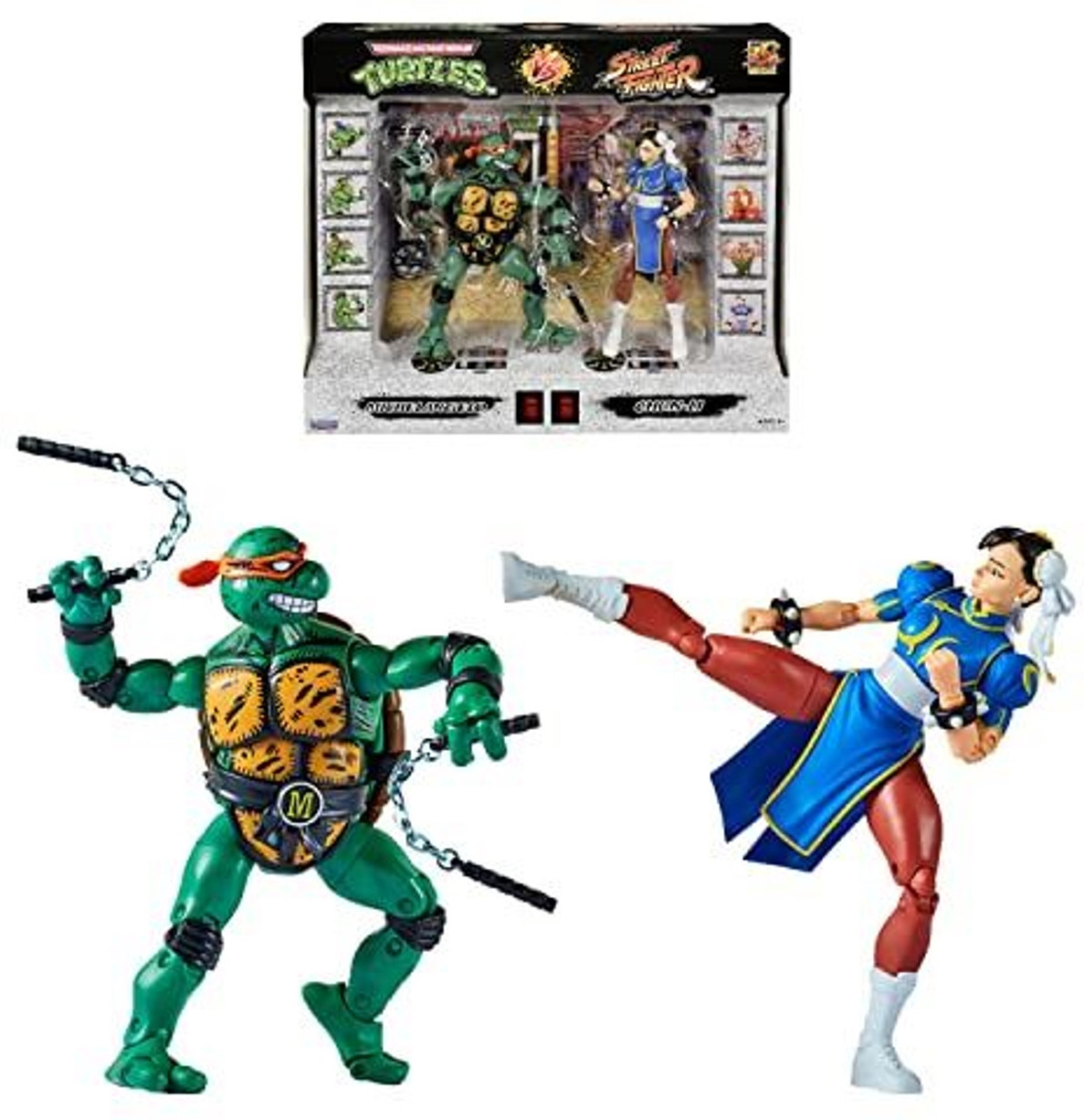 Teenage Mutant Ninja Turtles & Street Fighter Action Figure Double Pack - Michelangelo & Chun-Li