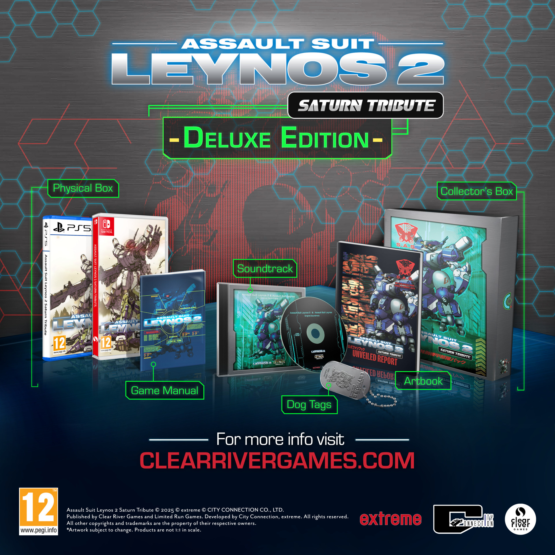Clear River Games Assault Suit Leynos 2 Saturn Tribute Deluxe Edition