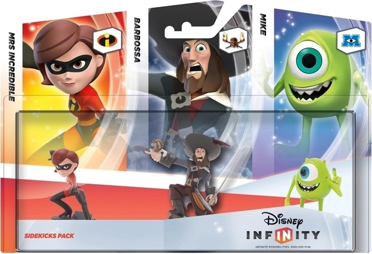 Image of Disney Infinity Triple Pack Sidekicks (Mike / Mrs Incredible / Barbossa)