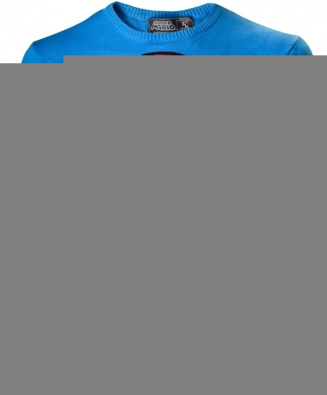 Difuzedbioworld Super Mario Blue Knitted Sweater difuzedbioworld kopen in de aanbieding