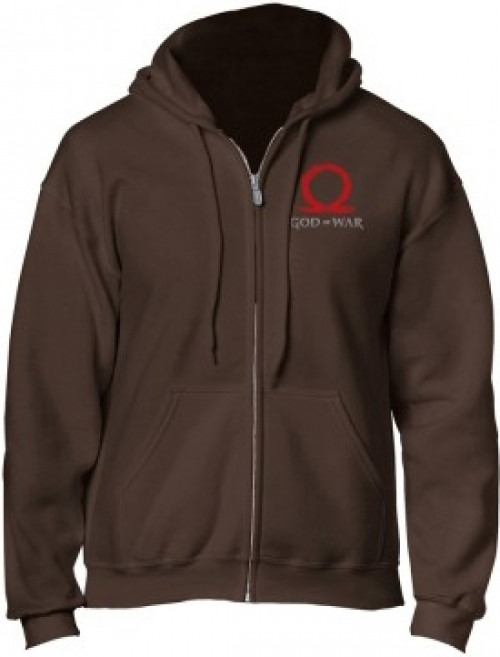 God of War Brown Zip Hoodie Serpent Logo