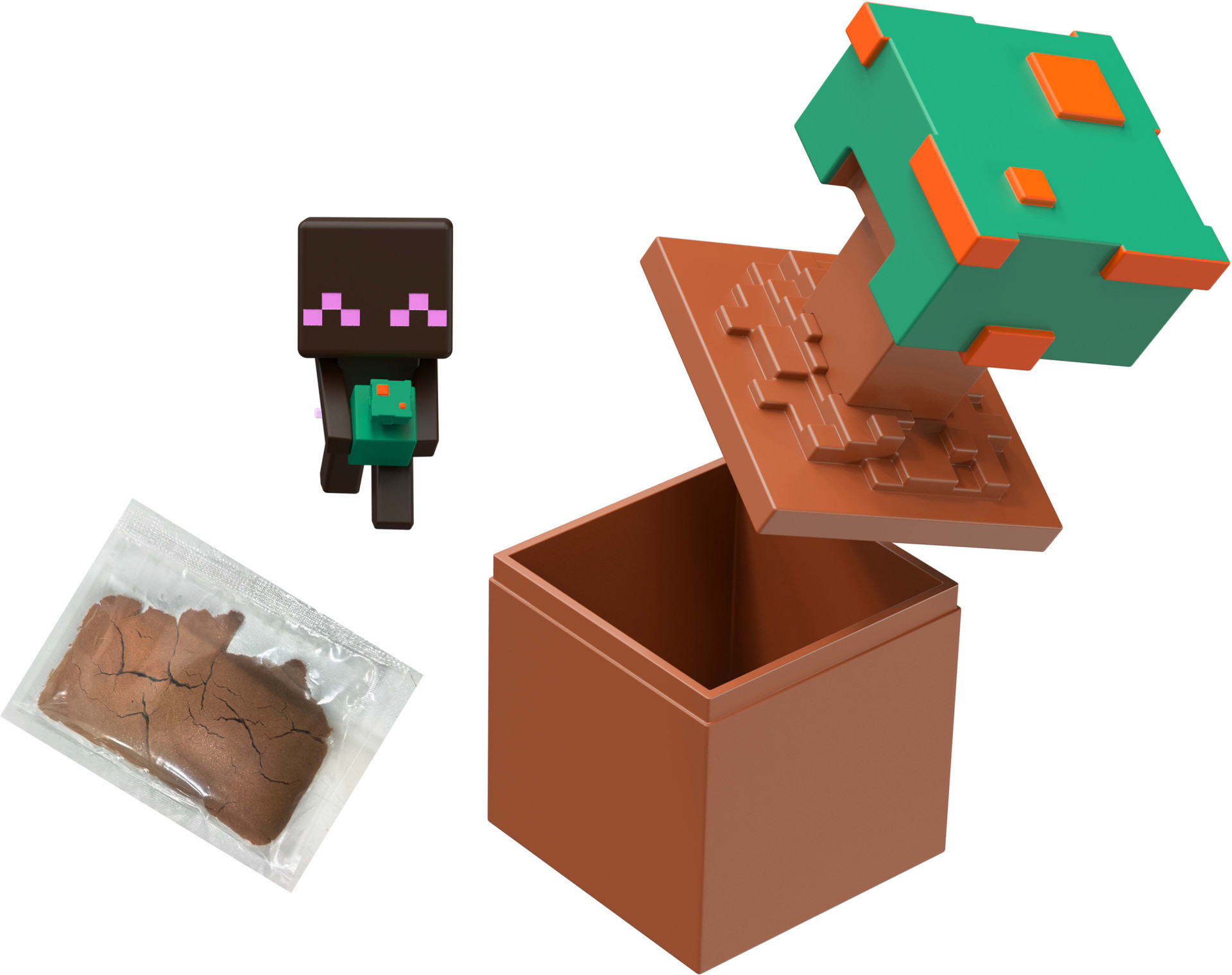 Mattel Minecraft Bloom Blocks Mini Figure - Warped Fungus