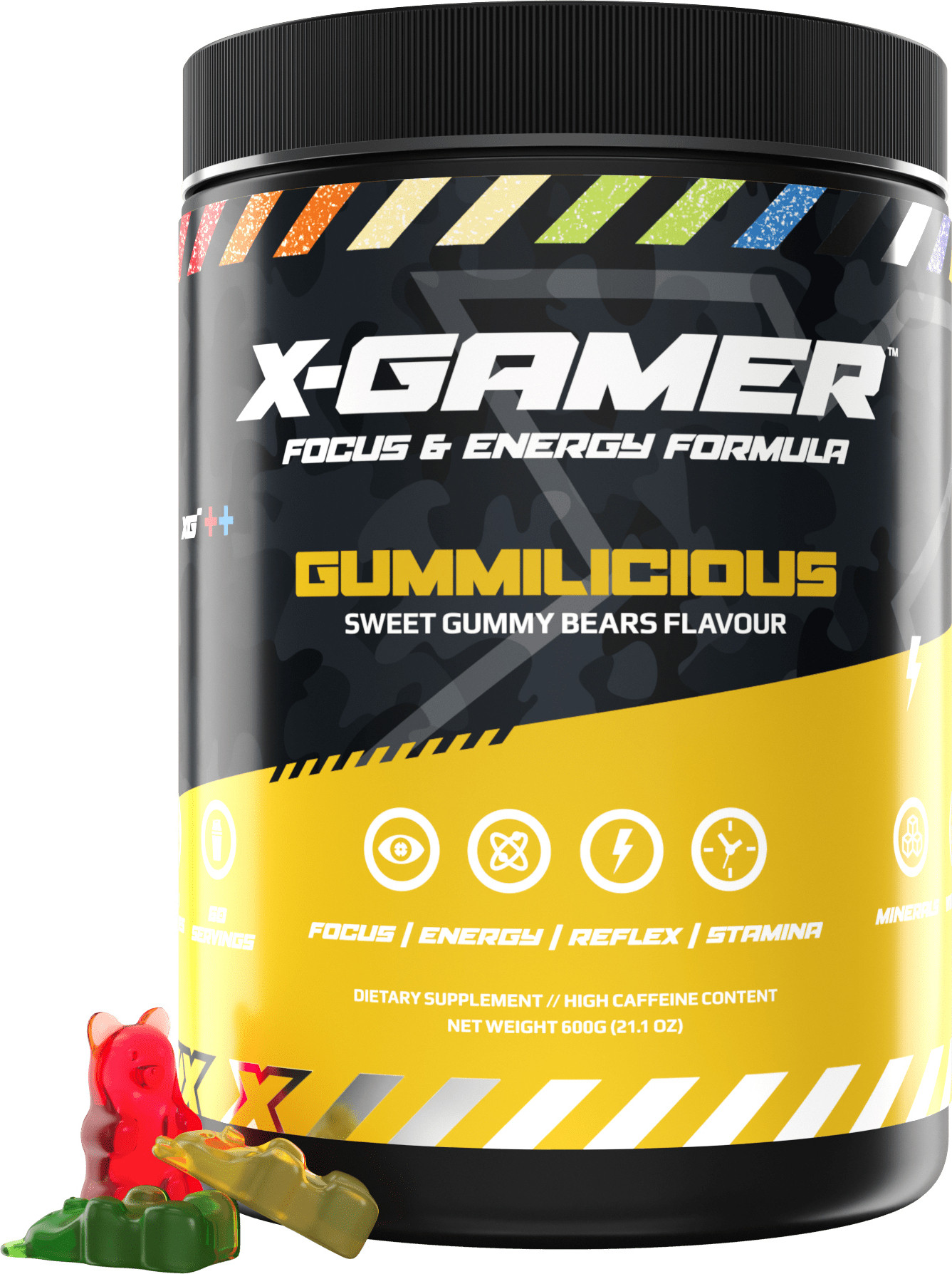 X-Gamer Focus & Energy Formula - Gummilicious Tub