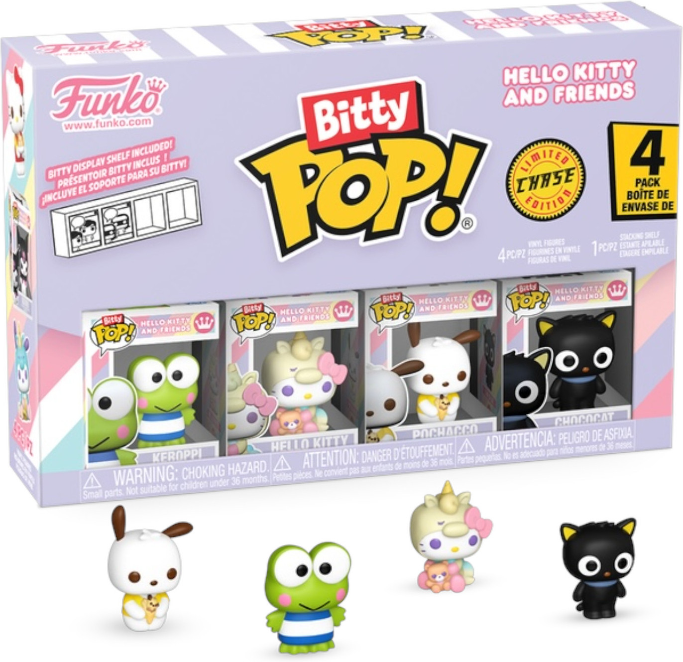 Hello Kitty and Friends Funko Bitty Pop! 4-Pack: Keroppi / Hello Kitty / Pochacco / Chase Figuur