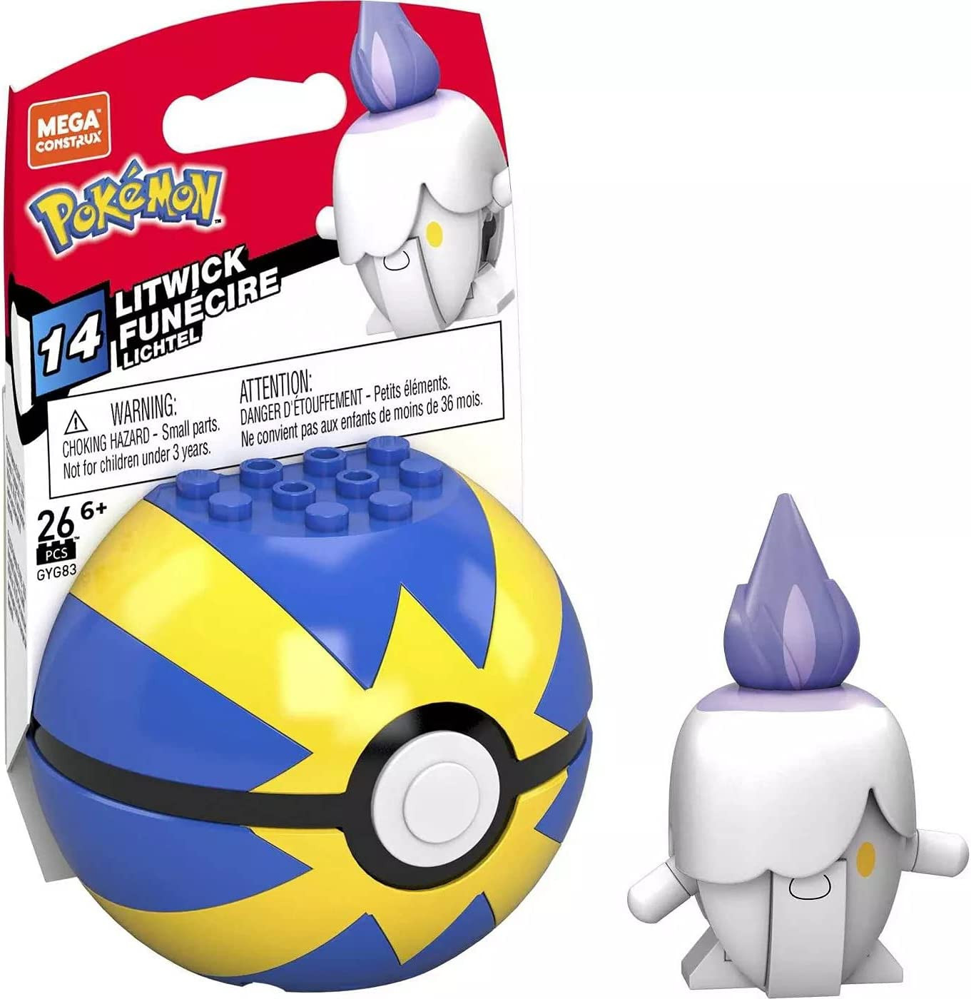 Mega Construx Pokemon - Litwick in Quick Ball afbeelding