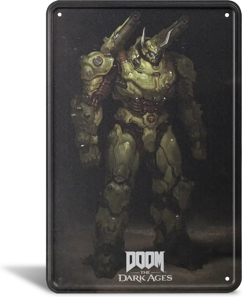 Doom The Dark Ages Metal Sign - Atlan