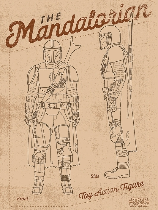 Star Wars the Mandalorian Canvas - Action Figure (40x30cm)