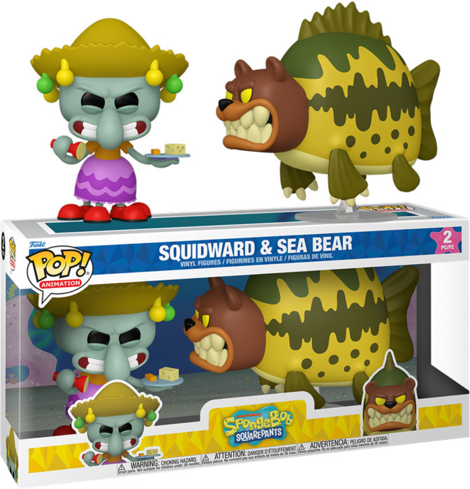 Spongebob Squarepants 2-Pack Funko Pop Vinyl: Squidward & Sea Bear
