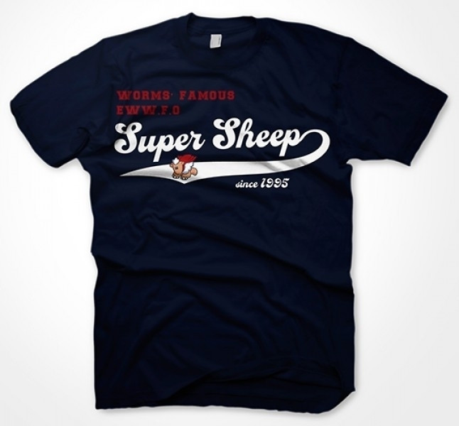 Image of T-Shirt Worms - Super Sheep vintage, blue