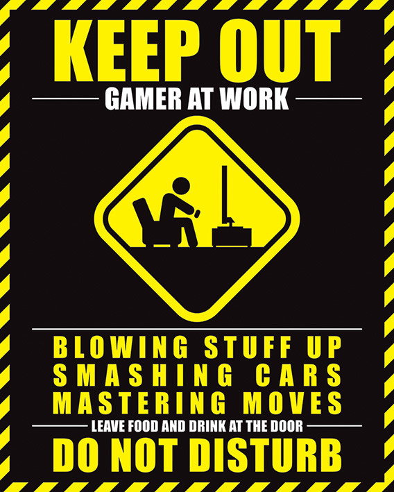 Gamer at Work Mini Poster afbeelding