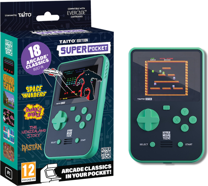 Taito - Super Pocket gaming handheld - 17 games - USB-C opladen - 5-uur speeltijd