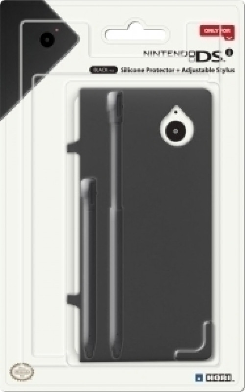 DSi Silicone Protector + Adjustable Stylus (Black)